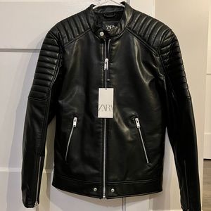 Zara faux leather jacket, M, brand new with tags